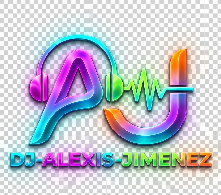 Logo de DJ Alexis Jimenez en variante neón brillante
