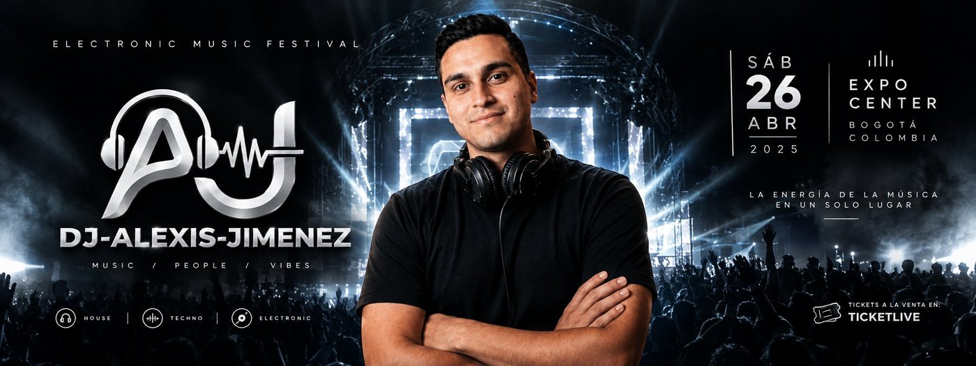 Póster demo panorámico de DJ Alexis Jimenez