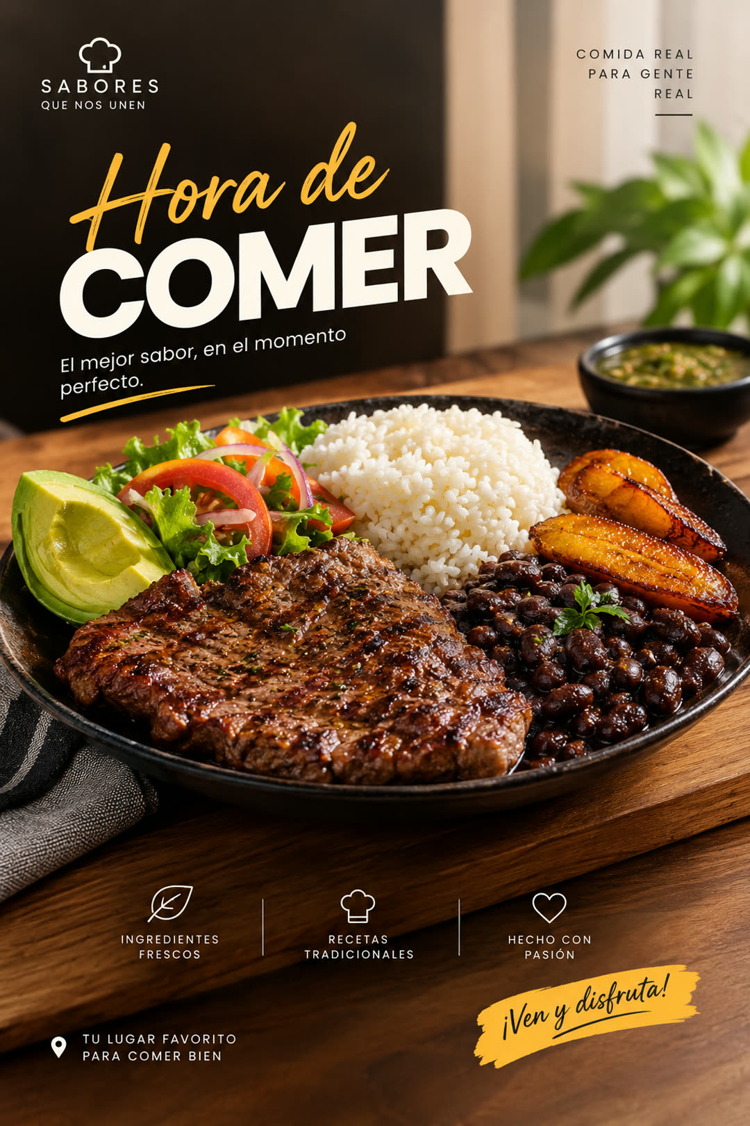 Póster gastronómico Hora de comer
