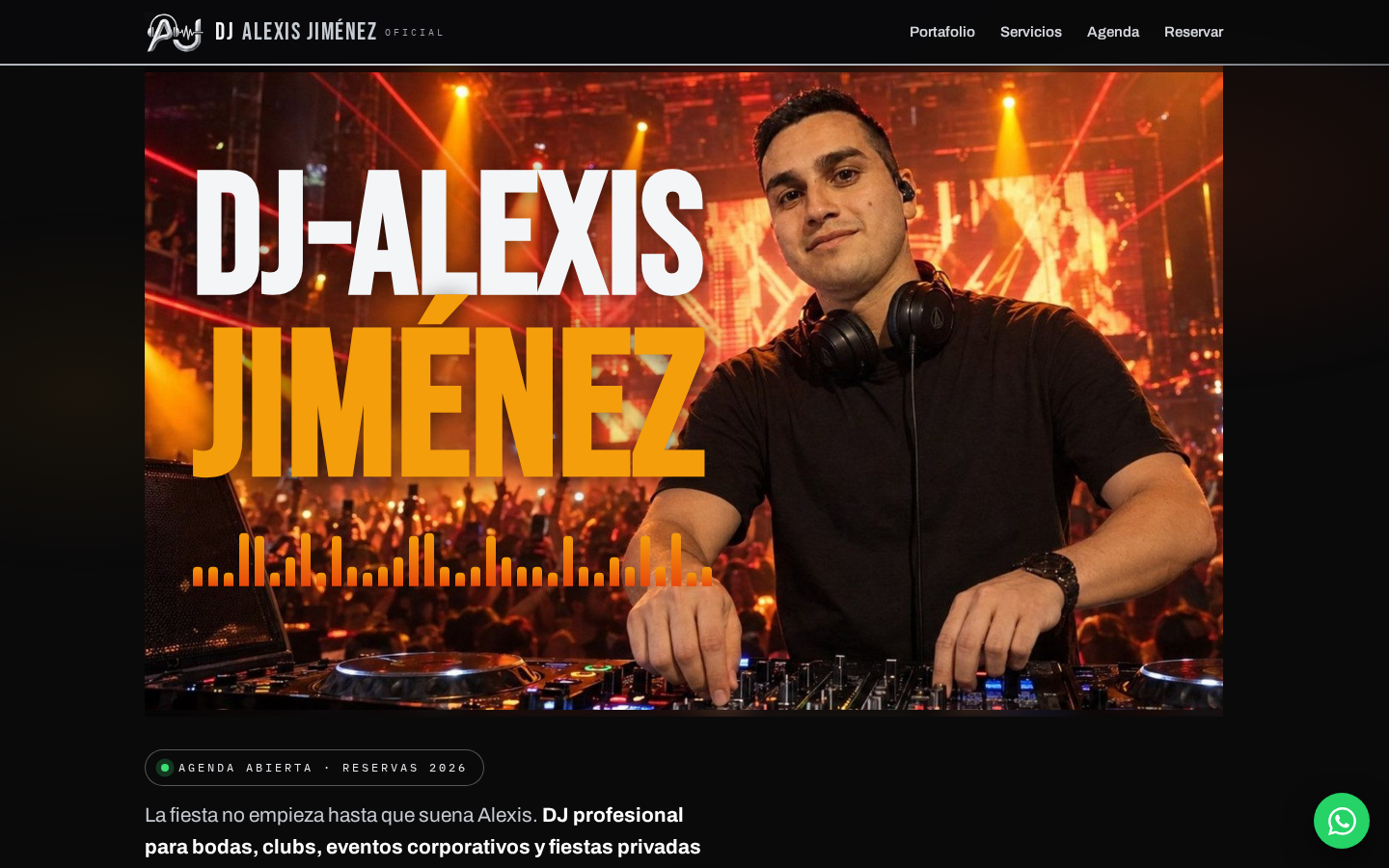 Vista previa de la página de DJ Alexis Jiménez